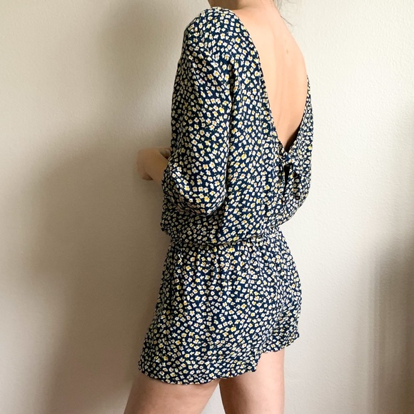 Zara Pants - Zara Floral Backless Romper Small